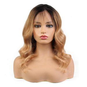 100% Human Hair TRANSPARENT Lace Front Wig 16"